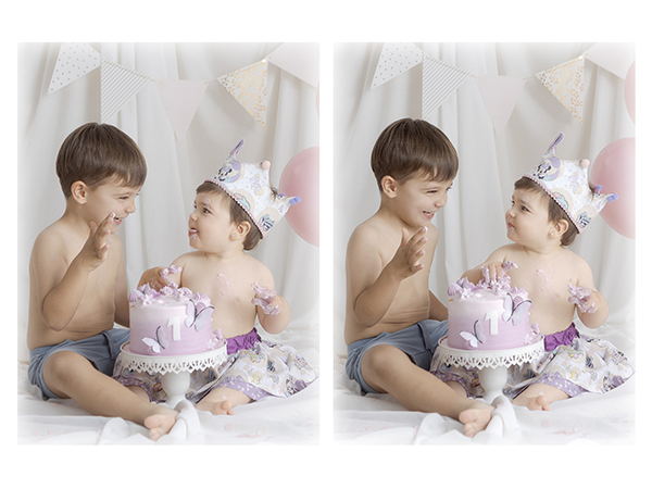 laura espadale, pastel, cumpleaños, barcelona, sant andreu, infantil, niños, fotografía hermanos